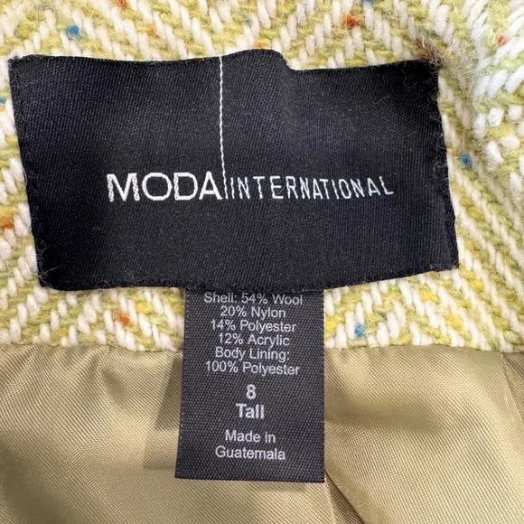 Moda International Cream Herringbone Trench Coat